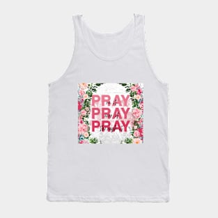 Pray Christian Flowers Tank Top